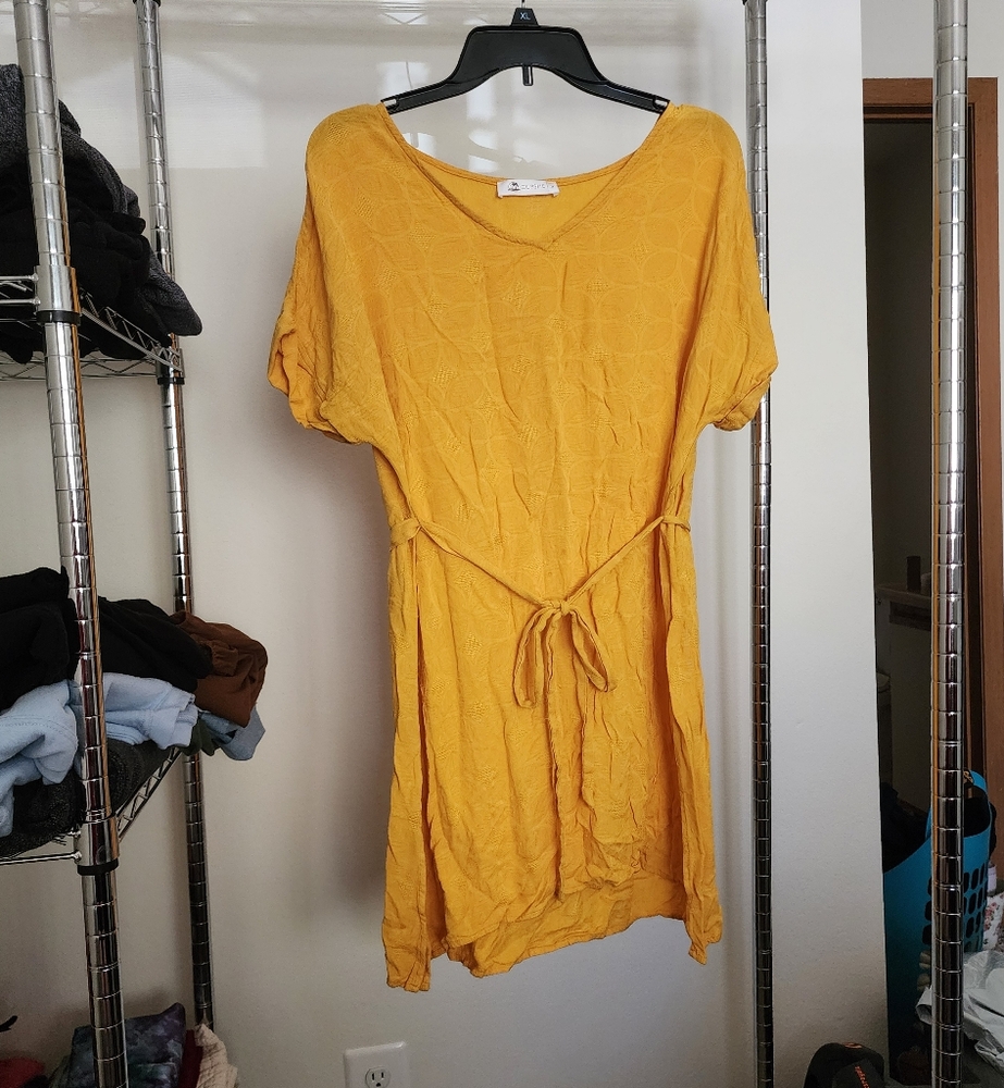 Yellow Short Sleeve Dress